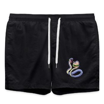 Snake Cheeseburger - Swim Trunks - black - Front - AI Model Male 185 light (185cm)
