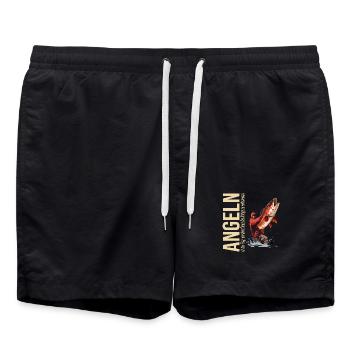 Angeln ist der Weg um dem Chaos... - Badeshorts - Schwarz - Vorne - AI Model Male 185 light (185cm)