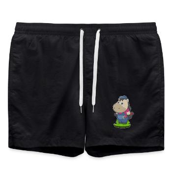Pferd Klempner Wasserpumpenzange Handwerk - Badeshorts - Schwarz - Vorne - AI Model Male 185 light (185cm)