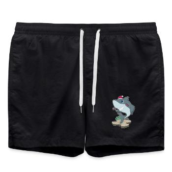 Requin Canne de Noël - Short de bain - noir - Devant - AI Model Male 185 light (185cm)