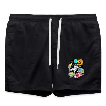Astronaut - 9. Geburtstag Junge - Badeshorts - Schwarz - Vorne - AI Model Male 185 light (185cm)