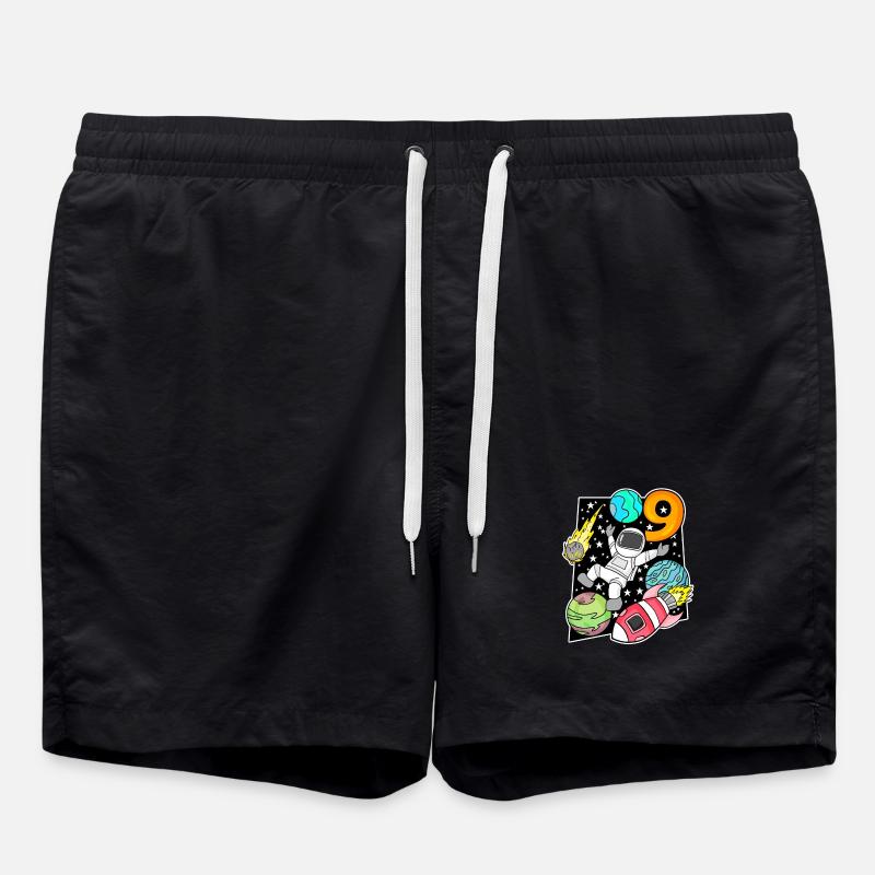 Astronaute - 9e anniversaire garçon - Short de bain - noir