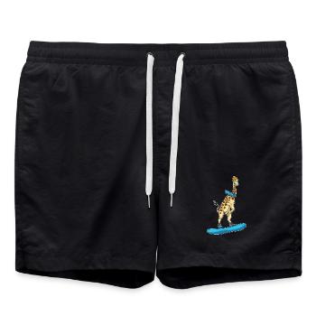 Giraffe Snowboarder Snowboard - Swim Trunks - black - Front - AI Model Male 185 light (185cm)