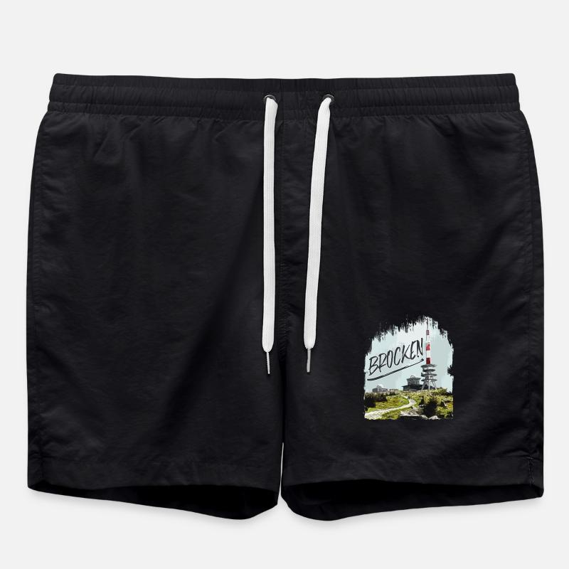 Brocken transmitter and second-hand shop - Swim Trunks - black
