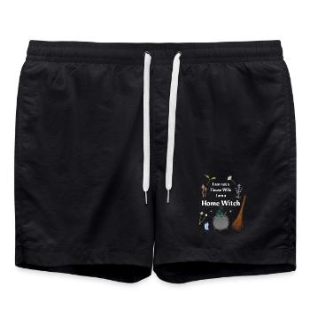 Ich bin keine Hausfrau, ich bin eine Haushexe - Badeshorts - Schwarz - Vorne - AI Model Male 185 light (185cm)