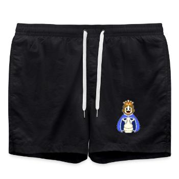 Schachfigur König Schach - Badeshorts - Schwarz - Vorne - AI Model Male 185 light (185cm)