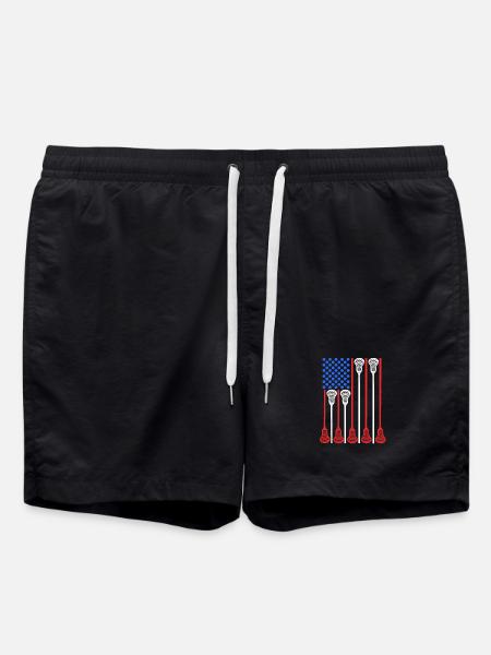 USA 4. Juli Lacrosse - Badeshorts - Schwarz