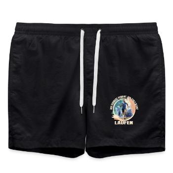 Laufen: Der Schmerz vergeht Der Stolz bleibt - Badeshorts - Schwarz - Vorne - AI Model Male 185 light (185cm)