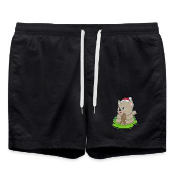 Dog Christmas Gingerbread Man - Swim Trunks - black - Front - AI Model Male 185 light (185cm)