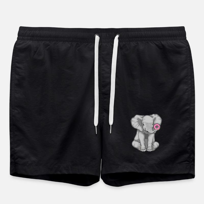 Elefant Donut - Badeshorts - Schwarz