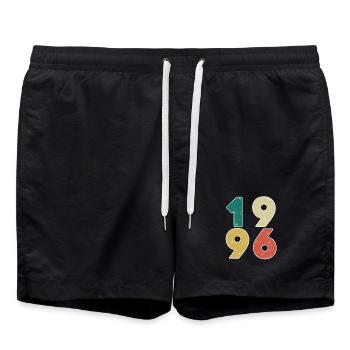1996 - Jahrgang 1996 - Baujahr 1996 - Badeshorts - Schwarz - Vorne - AI Model Male 185 light (185cm)
