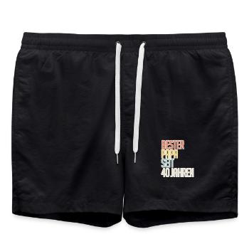 Bester Papa seit 40 Jahren - Badeshorts - Schwarz - Vorne - AI Model Male 185 light (185cm)