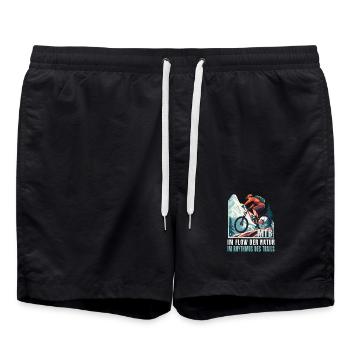 MTB: Im Flow der Natur im Rhythmus des Trails - Badeshorts - Schwarz - Vorne - AI Model Male 185 light (185cm)