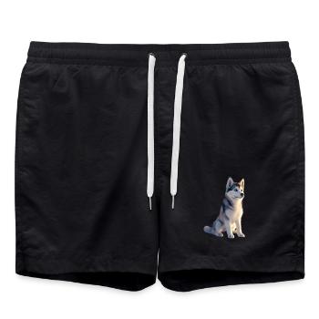 Husky Dogs Lover Amour des chiens Huskies de Sibérie - Short de bain - noir - Devant - AI Model Male 185 light (185cm)