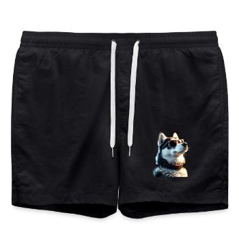 Husky Dogs Lover Dog Love Siberian Huskies - Swim Trunks - black - Front - AI Model Male 185 light (185cm)