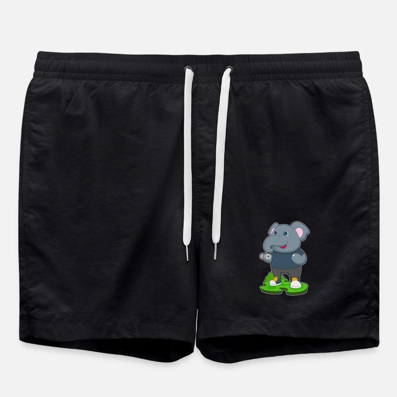 Bodybuilding éléphant avec haltères - Short de bain - noir