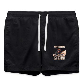 Lebe den Trail - Liebe die Freiheit - Badeshorts - Schwarz - Vorne - AI Model Male 185 light (185cm)