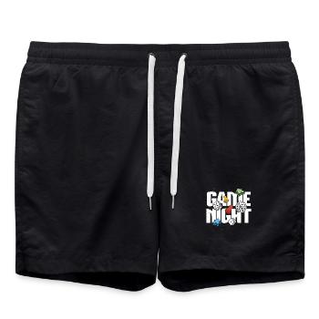 Board Game Enthusiasts - Swim Trunks - black - Front - AI Model Male 185 light (185cm)