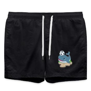 Whale Soccer Player Soccer - Swim Trunks - black - Front - AI Model Male 185 light (185cm)