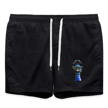 Paon Bleu Paon Roue De Paon Roue Paon Roue De Paon - Short de bain - noir - Devant - AI Model Male 185 light (185cm)