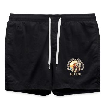 Höhenrausch und Herzklopfen - Badeshorts - Schwarz - Vorne - AI Model Male 185 light (185cm)
