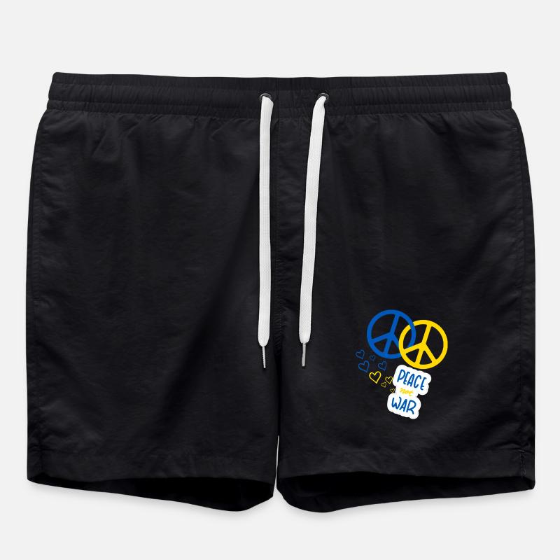 Peace not war (Yellow & Blue) - Swim Trunks - black