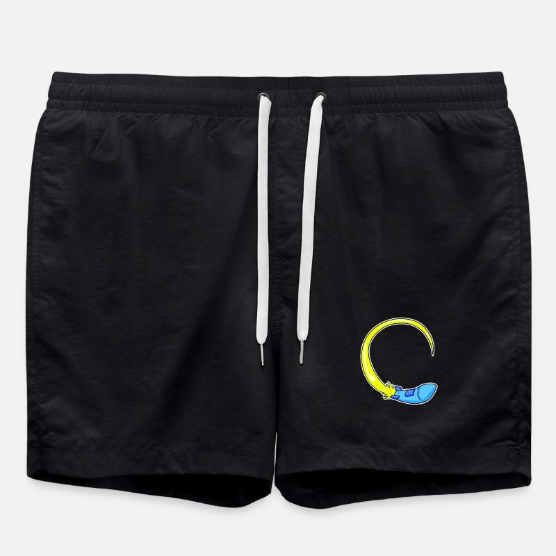Rocket motif - Swim Trunks - black
