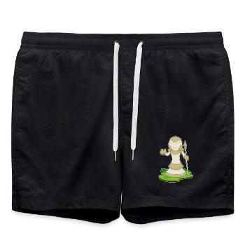 Chess piece pawn chess - Swim Trunks - black - Front - AI Model Male 185 light (185cm)