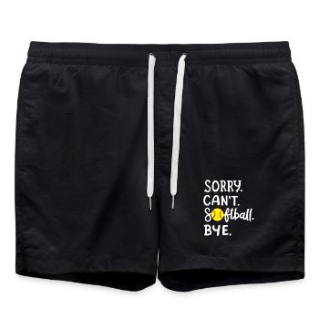 Softball Softball-Spieler - Badeshorts - Schwarz - Vorne - AI Model Male 185 light (185cm)