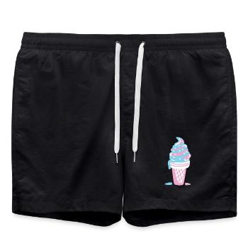 Eis Eiscreme - Badeshorts - Schwarz - Vorne - AI Model Male 185 light (185cm)