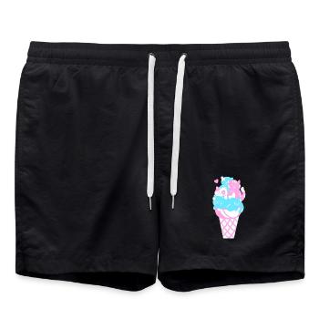 Eis Eiscreme - Badeshorts - Schwarz - Vorne - AI Model Male 185 light (185cm)