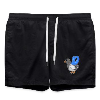 Motif 10ème Anniversaire Colombe - Dix ans - Short de bain - noir - Devant - AI Model Male 185 light (185cm)