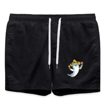 Musique de hochet de musicien de dauphins - Short de bain - noir - Devant - AI Model Male 185 light (185cm)