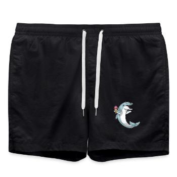 Dolphin Waffle Ice Cream - Swim Trunks - black - Front - AI Model Male 185 light (185cm)