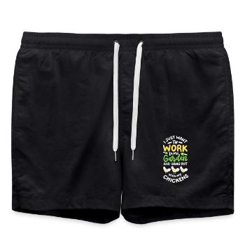 Garten Gartenarbeit - Badeshorts - Schwarz - Vorne - AI Model Male 185 light (185cm)