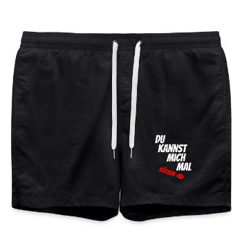 Du kannst mich mal küssen - Badeshorts - Schwarz - Vorne - AI Model Male 185 light (185cm)