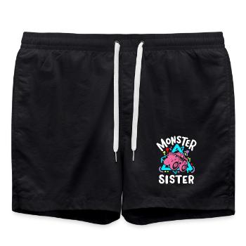 Monster Truck Monstertruck-Schwester - Badeshorts - Schwarz - Vorne - AI Model Male 185 light (185cm)