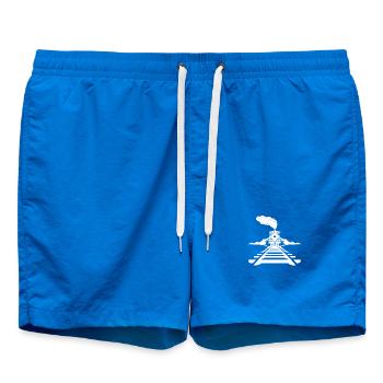 Railway Drawing - Swim Trunks - cobalt blue - Front