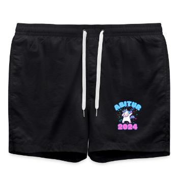 Abitur 2024 : Dabbing licorne pour la remise des diplômes ! - Short de bain - noir - Devant - AI Model Male 185 light (185cm)