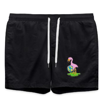 Flamingo Swimming Water Polo Summer - Swim Trunks - black - Front - AI Model Male 185 light (185cm)