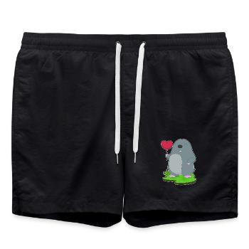Ballon Taupe - Short de bain - noir - Devant - AI Model Male 185 light (185cm)