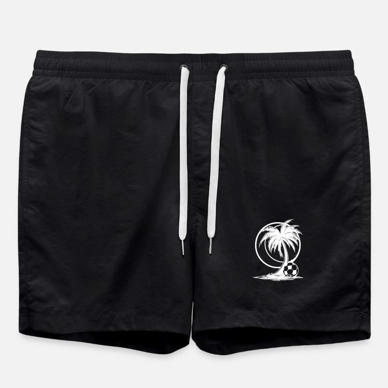 Fußball Grafik - Badeshorts - Schwarz