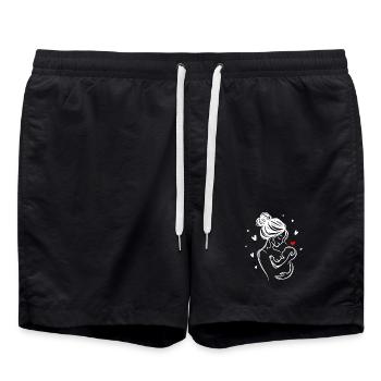 Du bist meine kleine große Liebe – Mutter und Kind - Badeshorts - Schwarz - Vorne - AI Model Male 185 light (185cm)