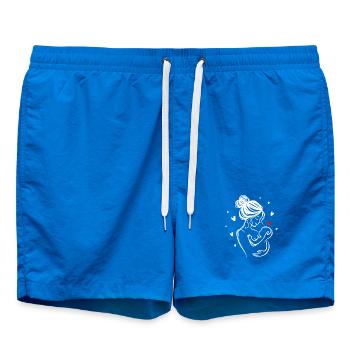 Tu es mon petit grand amour – mère et enfant - Short de bain - cobalt blue - Devant