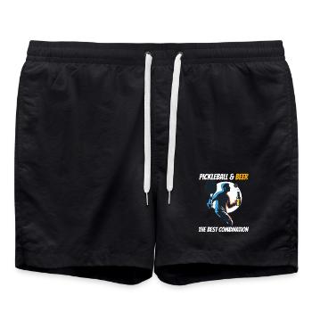 Pickleball & Beer The Best Combination - Swim Trunks - black - Front - AI Model Male 185 light (185cm)