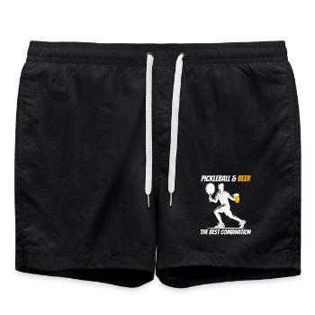 Pickleball & Beer The Best Combination - Swim Trunks - black - Front - AI Model Male 185 light (185cm)