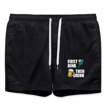 D’abord Dink puis buvez de la bière de pickleball Lustiges - Short de bain - noir - Devant - AI Model Male 185 light (185cm)