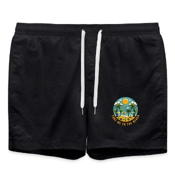 Bring mich zum Strand - Badeshorts - Schwarz - Vorne - AI Model Male 185 light (185cm)