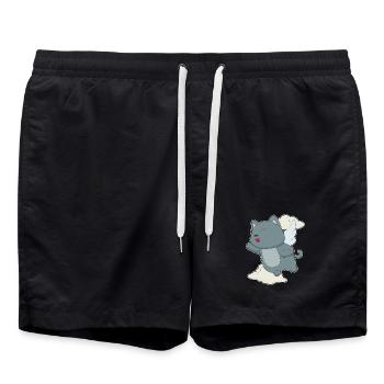 Ailes d’ange chat - Short de bain - noir - Devant - AI Model Male 185 light (185cm)