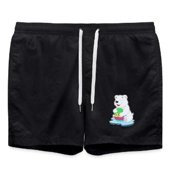 Œuf de Pâques de l’ours polaire - Short de bain - noir - Devant - AI Model Male 185 light (185cm)